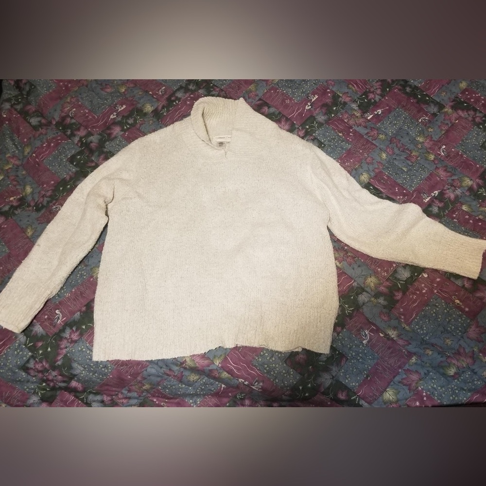 Coldwater Creek Cream Cowl-Neck Sweater